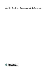 Audio Toolbox Framework Reference  Contents Audio Toolbox Framework Reference 6 Managers 7