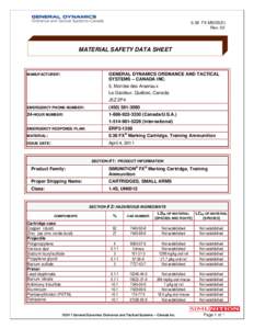 0.38 FX.MSDS(E) Rev. 02 MATERIAL SAFETY DATA SHEET  MANUFACTURER: