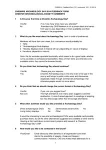 CAD2014_FeedbackForm_PC_comments_V01_15CHESHIRE ARCHAEOLOGY DAY 2014 FEEDBACK FORM CHESTER ARCHAEOLOGICAL SOCIETY COMMENTS 1