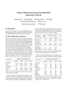 Memory Efficient Stereoscopy from Light Fields - Supplementary Material