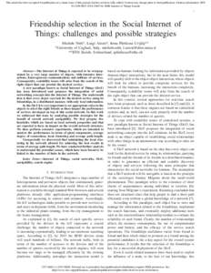 Friendship selection in the Social Internet of Things challenges and possible strategies.dvi