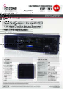 EXTERNAL SPEAKER  Best Design Match for the ICW High Quality Sound Speaker with Two Input Lines