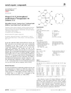 Diaqua(5,10,15,20-tetraphenylporphyrinato-[kappa]4N)magnesium-18-crown[removed])