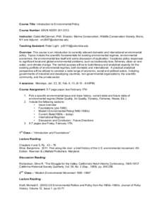 Microsoft Word - IntroductionToEnvironmentalPolicySyllabus2012.doc