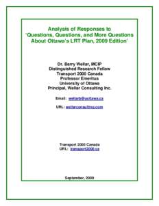 Microsoft Word - Ottawa LRT Analysis of Responses FINAL .doc