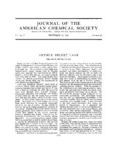 J O U R N A L OF THE AMERICAN CHEMICAL SOCIETY (Registered in U. S. Patent Office) VOLUME