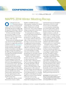 CONFERENCES By NickPalatiello MAPPS 2014 Winter Meeting Recap  O