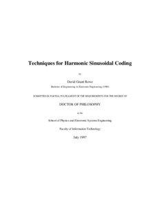 Techniques for Harmonic Sinusoidal Coding by