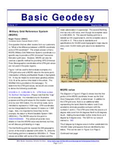 Basic Geodesy Article 17 SeptemberMilitary Grid Reference System