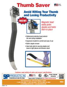 Thumb Saver  MADE IN USA  Avoid Hitting Your Thumb