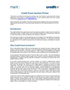 Credit Event Auction Primer