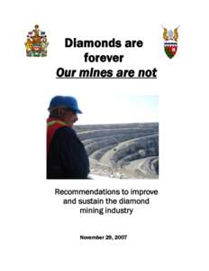 Diamonds are forever Our mines are not Recommendations to improve and sustain the diamond