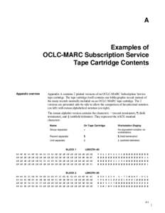 A  Examples of OCLC-MARC Subscription Service Tape Cartridge Contents