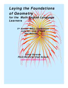 Laying the Foundations of Geometry for the   English Language Learners