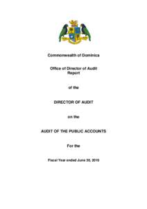 Commonwealth of Dominica Office of Director of Audit Report of the