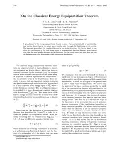 176  Brazilian Journal of Physics, vol. 30, no. 1, Marco, 2000 On the Classical Energy Equipartition Theorem J. A. S. Lima1 and A. R. Plastino2y