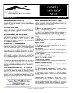 GENERAL AVIATION NEWS Volume 22, Issue 8  August 2014