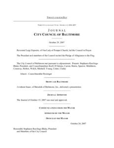 TWENTY -FOURTH DAY  T HIRD C OUNCILMANIC Y EAR - S ESSION OFJOURNAL CITY COUNCIL OF BALTIMORE
