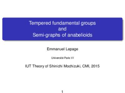 Homotopy theory / Group theory / Algebraic topology / Scheme theory / tale fundamental group / Fundamental group / Profinite group / tale morphism / Elliptic curve