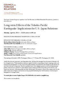 The Japan Studies Program, together with The Maureen and Mike Mansfield Foundation, presents a discussion on: