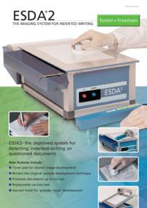 FF(UK):05/09/B  ESDA 2 ®  THE IMAGING SYSTEM FOR INDENTED WRITING