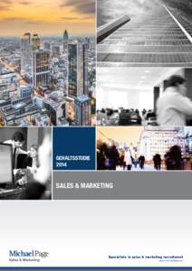 GEHALTSSTUDIE 2014 SALES & MARKETING  Specialists in sales & marketing recruitment
