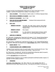 ENFIELD BOARD OF EDUCATION REGULAR MEETING MINUTES JANUARY 10, 2012