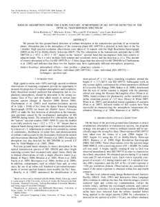 The Astrophysical Journal, 673:L87–L90, 2008 January 20 䉷 2008. The American Astronomical Society. All rights reserved. Printed in U.S.A. SODIUM ABSORPTION FROM THE EXOPLANETARY ATMOSPHERE OF HD 189733B DETECTED IN T