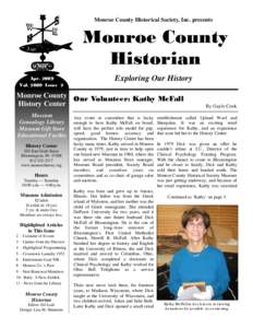 Monroe County Historical Society, Inc. presents  Monroe County Historian AprVolIssue 2