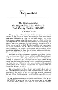The Development of the Major Commercial Airlines : Tequesta : Number[removed], pages 3-16