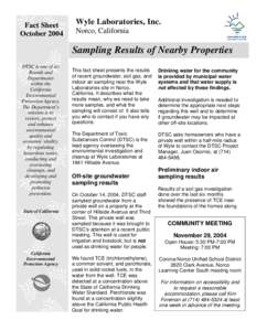Fact Sheet October 2004 Wyle Laboratories, Inc. Norco, California