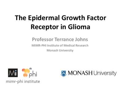 The Epidermal Growth Factor Receptor in Glioma Professor Terrance Johns MIMR-PHI Institute of Medical Research Monash University