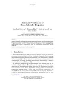 AVoCSAutomatic Verication of Bossa Scheduler Properties Jean-Paul Bodeveixa , Mamoun Filalia,1 , Julia L. Lawallb and Gilles Mullerc