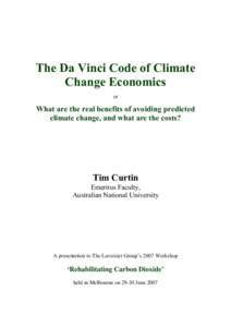The Da Vinci Code of Climate Change Economics