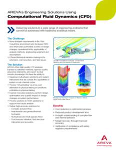AREVA’s Engineering Solutions Using  Computational Fluid Dynamics (CFD) Delivering solutions to a wide range of engineering problems that cannot be addressed with traditional analytical means. The Challenge