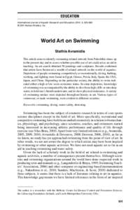 Education International Journal of Aquatic Research and Education, 2011, 5,  © 2011 Human Kinetics, Inc. World Art on Swimming Stathis Avramidis
