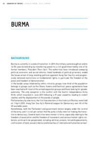 80  GEOGRAPHY OF TORTURE . A WORLD OF TORTURE . ACAT 2014 REPORT BURMA
