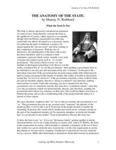 Anatomy of the State, MN Rothbard  THE ANATOMY OF THE STATE*