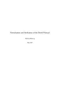Formalization and Verification of the Shim6 Protocol  Matthijs Mekking May 2007  Contents