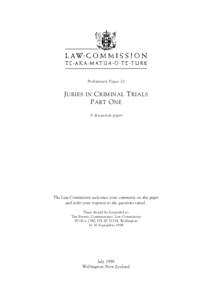 Juries in Criminal Trials: Part One
