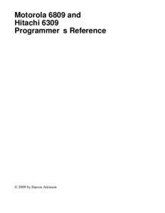 Motorola 6809 and Hitachi 6309 Programmers Reference