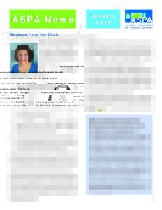 ASPA News  JanuaryMessage from the Chair