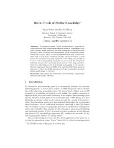 Proof of knowledge / Zero-knowledge proof / IP / Soundness / Commitment scheme / NP / Interactive proof system / Non-interactive zero-knowledge proof / Cryptography / Cryptographic protocols / Theoretical computer science