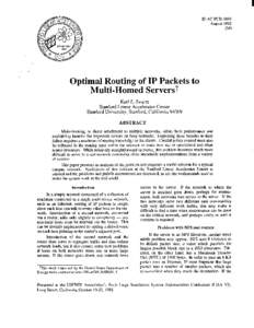 SLAC-PUB-5895 AugustMl Optimal Routing of IP Packets to Multi-Homed Servers?
