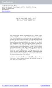 Cambridge University Press[removed]8 - Race, Empire and First World War Writing Edited by Santanu Das Frontmatter More information