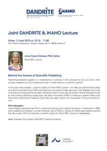 Joint DANDRITE & MEMBRANES Lecture - Anne Færch - 17 April 2015.ai