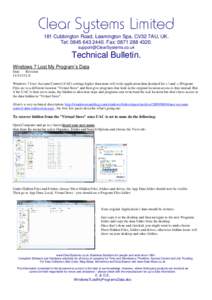 Microsoft Word - Windows7LostMyProgramsData.doc