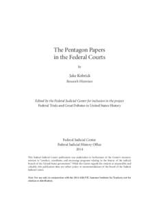 The Pentagon Papers in the Federal Courts (2014)