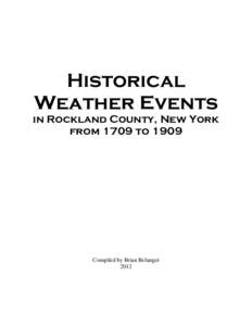 Historical Weather Events in Rockland County, New York from 1709 toCompiled by Brian Belanger