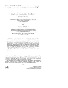 Journal of Algorithms 32, 167᎐194 Ž1999. Article ID jagm, available online at http:rrwww.idealibrary.com on Graphs with Branchwidth at Most ThreeU Hans L. Bodlaender Department of Computer Science, Utrecht U